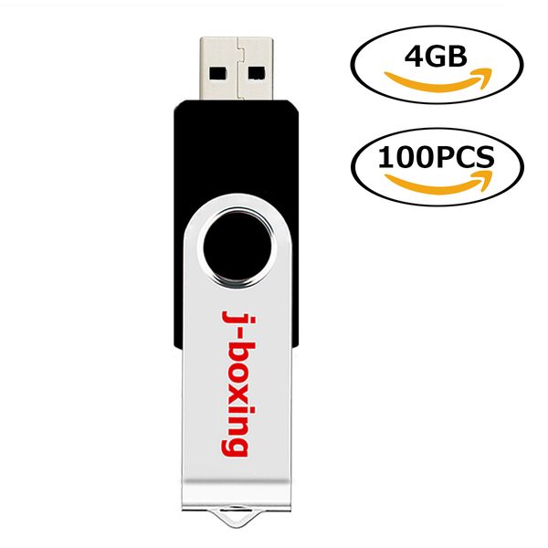 Atacado 100pcs 4 GB USB Flash Drives giratória Memória flash Memória Flash para PC Laptop Tablet Pen Drive Storage 10 Cores Frete grátis