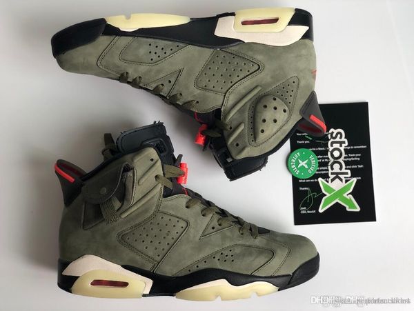 

travis scott x nÃ¬ke air j 6 cn1084-200 gold digger basketball shoes retro high og men sports shoes sneakers trainers, Black