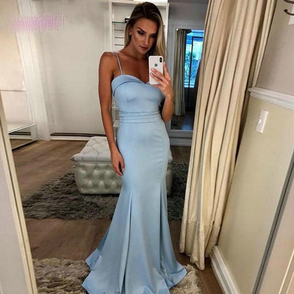 

sky blue satin mermaid prom dresses long sweetheart formal party gowns customized evening party formal gowns, Black;red