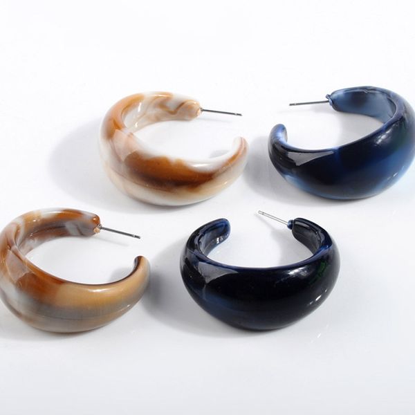 

2020 new fashion acrylic big circle earrings women bohemia charms vintage resin open round ear statement wedding jewelry brincos, Golden;silver