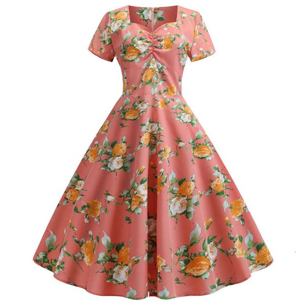 

muqgew женские vintage sundress полиэстер с коротким рукавом v-образным вырезом печати casual вечера выпускного вечера партии свинг платья л, Black;gray