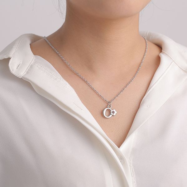 

мода алфавит ожерелье женщина простой холодный ветер кулон личности хип-хоп ключицы цепи горячей продажи, Silver