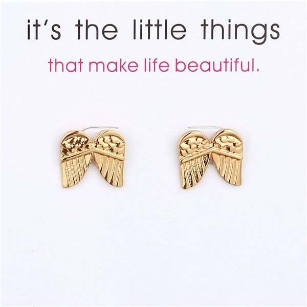

angel earrings alloy exquisite gold silver colors stud earrings women's cute charming card jewelry gifts for girls, Golden;silver