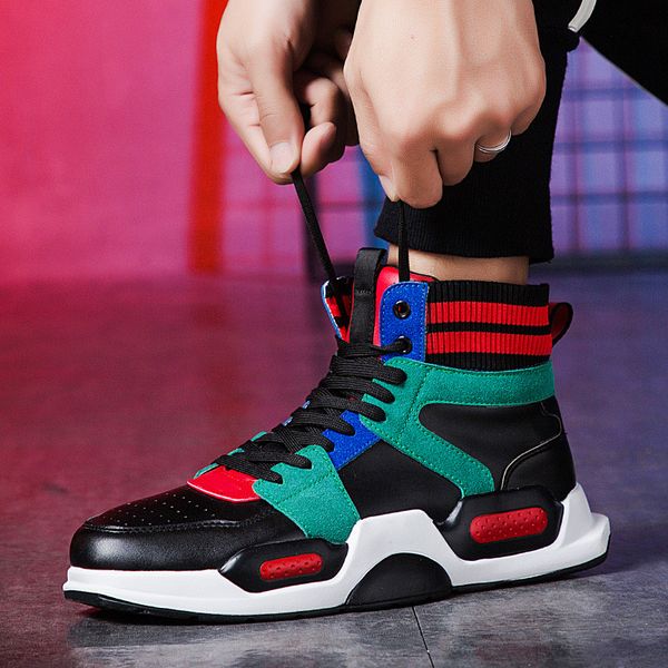 

vsiovry 2019 autumn winter men shoes high-breathable casual shoes men waterproof leather sneakers non-slip comfortable botas, Black