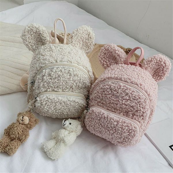 

toddler kid children boy girl woolen cartoon animal backpack school bag rucksack