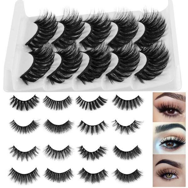 

5 пар черный ложные ресницы природные разреженных крест глаз ресницы ручной удлинитель длинные накладные ресницы макияж аксессуары