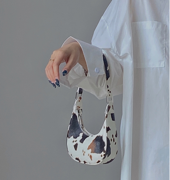 

female small bag cross body pu leather cow pattern fashion bag simple vintage messenger shoulder women's handbag cute ku8882
