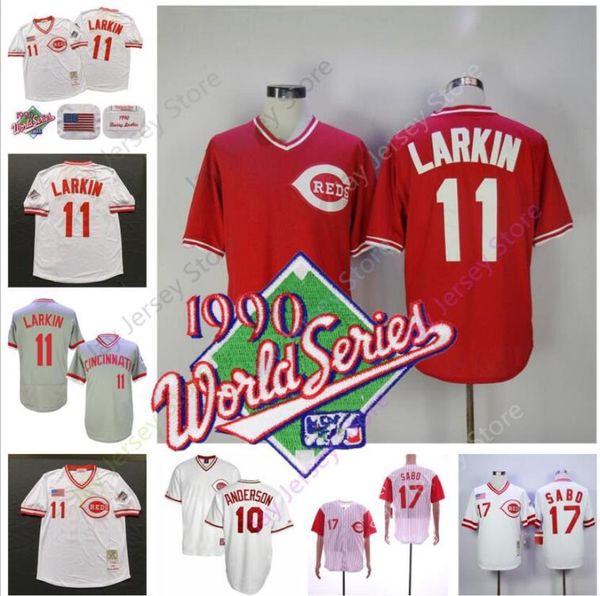 

Cincinnati 1990 World Series Reds Jersey Billy Hatcher Todd Benzinge Rolando Roomes Herm Winningham Paul Noce Lou Piniella Mariano Duncan.