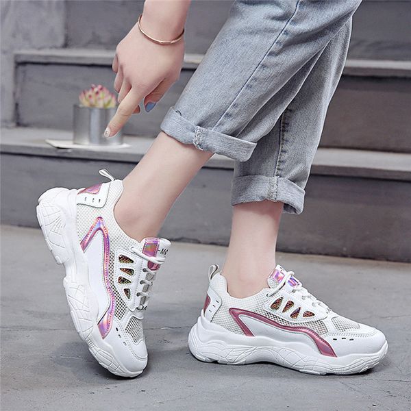 

sneakers shoes woman sport shoe lace-up mesh round cross strap ladies flat sneakers running shoes casual women comfortable, Black