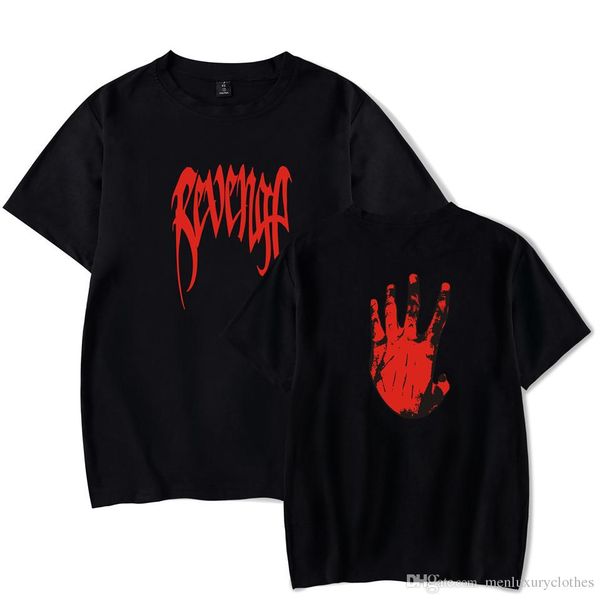 

mens cotton tshirt summer short sleeved breathable revenge hands xxxtentacion tshirt tee, White;black