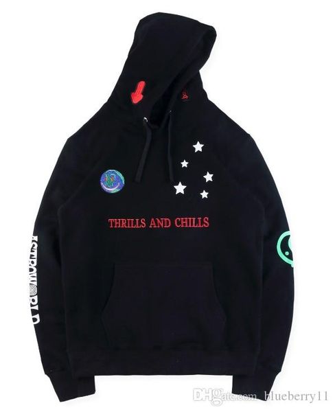 

трэвис скотт astroworld толстовка осень зима мода хип-хоп мужчины повседневной сыпучей winter пуловер дизайнер толстовка, Black