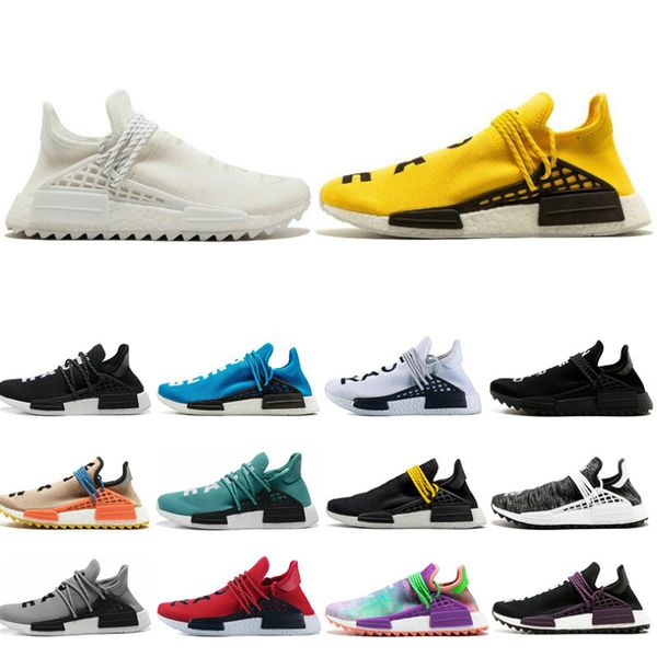 

designer human race hu trail pharrell williams men running shoes nerd black cream orange red mens trainer sports runner sneakers arthur q23