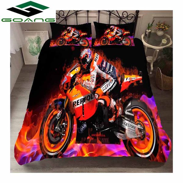 

goang boy bedding sets luxury home textiles digital printing motorcycle race 3pcs super king size bedding sets 100% microfiber