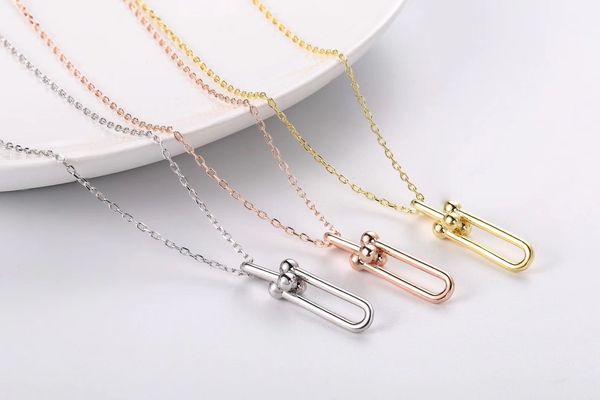 

tshou269 tiff 925 simple silver necklace hard wear necklace gift for women