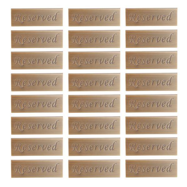 

24pcs bronze reserved sign tent place cards for table at restaurant, wedding reception, church, business office board meeting