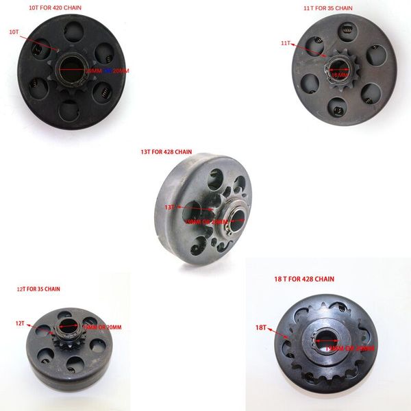 

10t 11t 12t 13t 18t for 16mm 19mm 20mm for 35 link 420 link 428 centrifugal automatic clutch fit go kart minibike