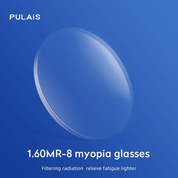 

pulais anti blue light blocking 1.60 mr-8 prescription cr-39 myopia lens thin high toughness aspheric resin lenses