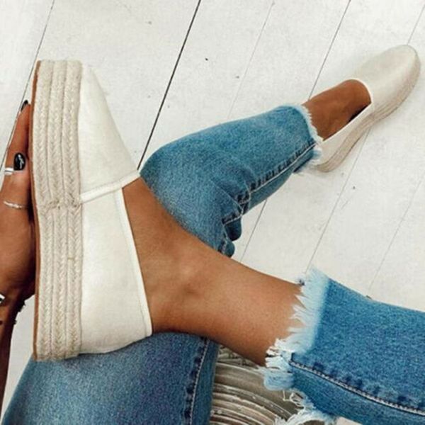 

women flats shoes slip on casual ladies canvas shoes thick bottom lazy loafers female espadrilles 2019, Black
