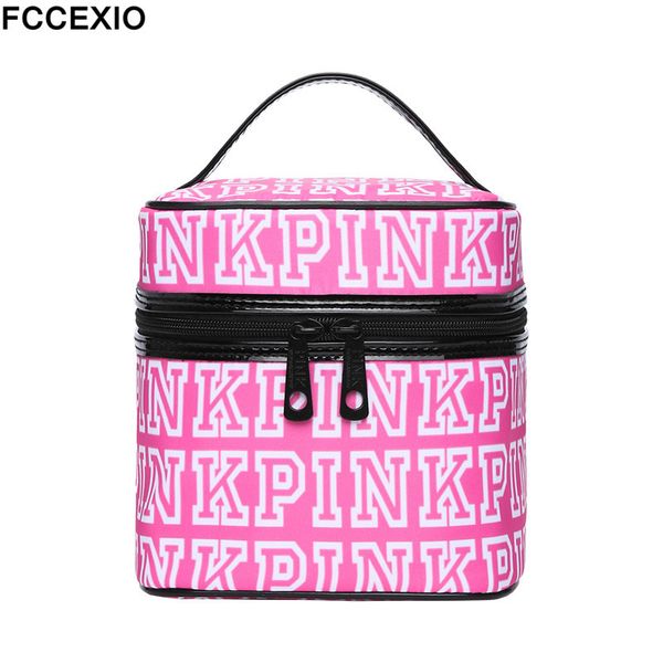 

FCCEXIO женщины новая мода любовь розовый макияж Сумка женская большой емкости сумка печати письмо сумка косметические сумки случаи Y181122