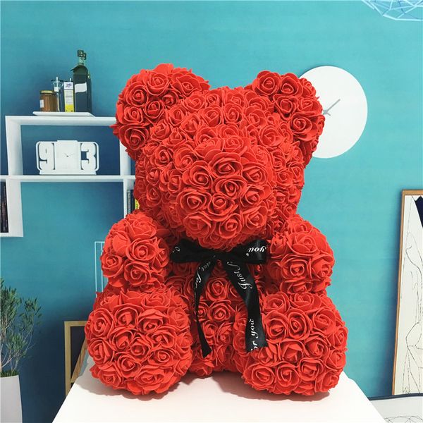 40 cm orsacchiotto rosso orso rosa fiore regali di Natale artificiale per donne regalo di San Valentino peluche orso coniglio