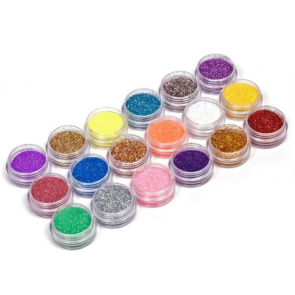 

18 colors holographic nail glitter powder nail dust for uv gel diy acrylic powder decoration art diy tip manicure pigment, Silver;gold