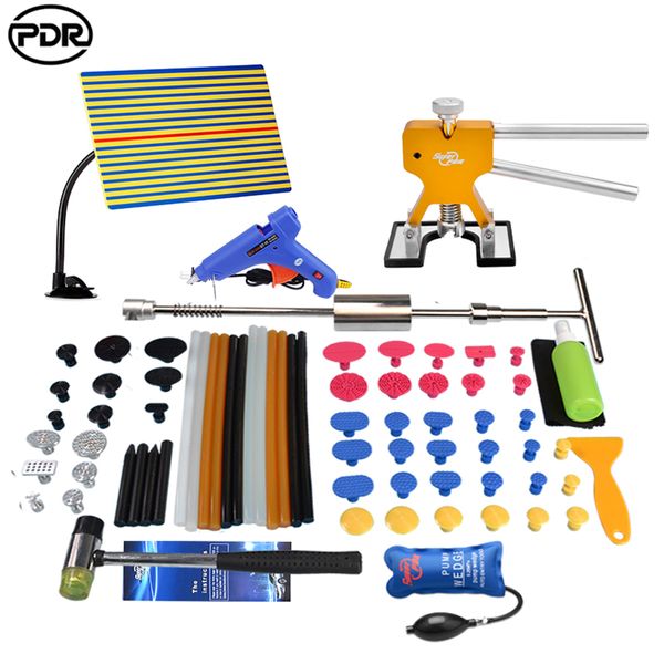

pdr paintless dent removal car kit auto repair tool set slide hammer lifter car body pulling dent puller set