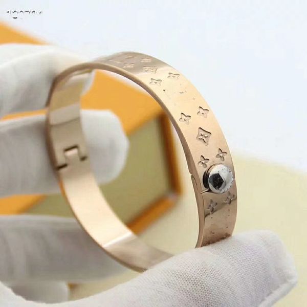 

new fashion size 5.7x4.9cm gold/silver/rose gold monogram bangles black gold plated designer bracelet