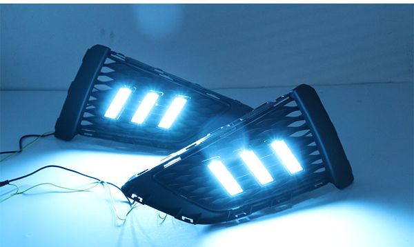 

eosuns led drl daytime running light for mg 3 2017-2018 with dynamic moving yellow turn signal and blue night light