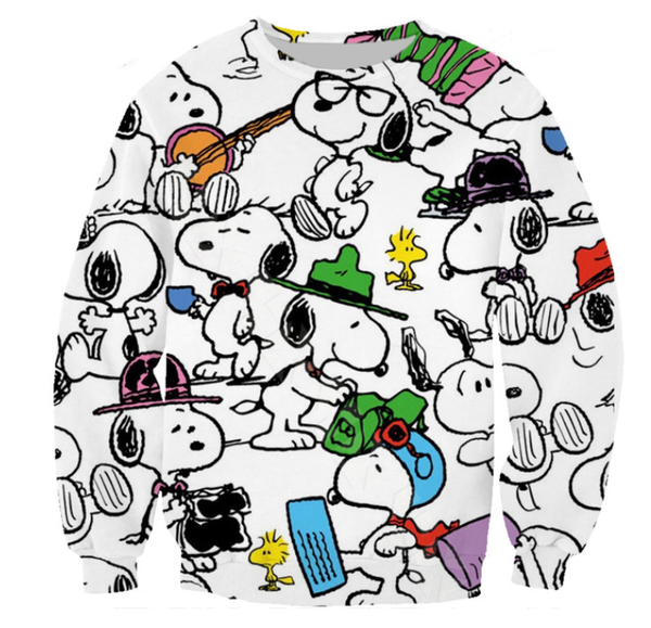 

2019 fashion classic cartoon snoopy fashion 3d printed sweatshirt men women 3d print 3d long sleeve tracksuit pullover hip hop b203, Black