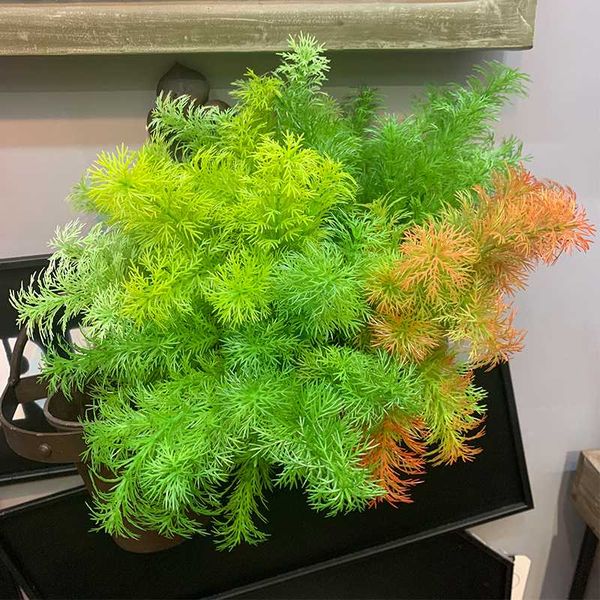 

artificial flower green plants plastic 6branches pomelo citrus quality good home garden turf distribution christmas decor plants