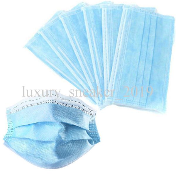 

in stock disposabl earloop facial masks 3-layers non-woven protective face mask blue anti-dust proof part