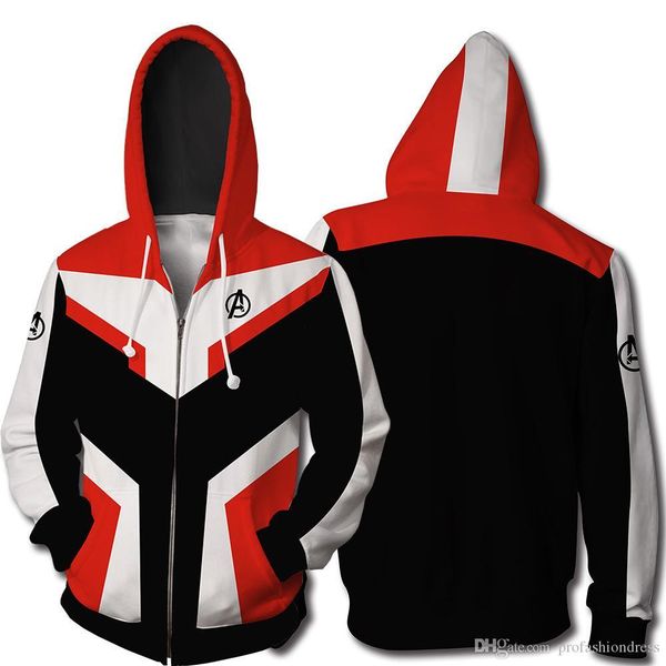 

plus size:s-5xl the avengers quantum sweatshirt men jacket super hero hoodie cosplay costume, Black