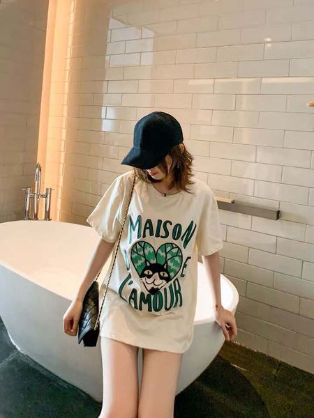 

women t shirts tees pattens color letters printed short sleeves pattern style couple style large t shirts, White