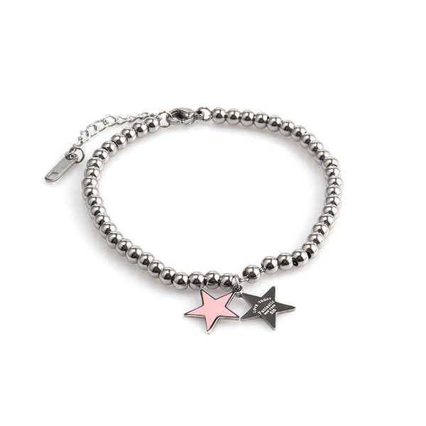

zuuz beads bracelet for women stainless steel star braceletjewelry accessories charm chainsimple fashion bracelet gold friendshi, Black