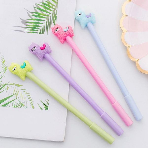 

6pcs/lot gel ink pens candy color cute cartoon lovely hairy sheep writing pens school office student stationery