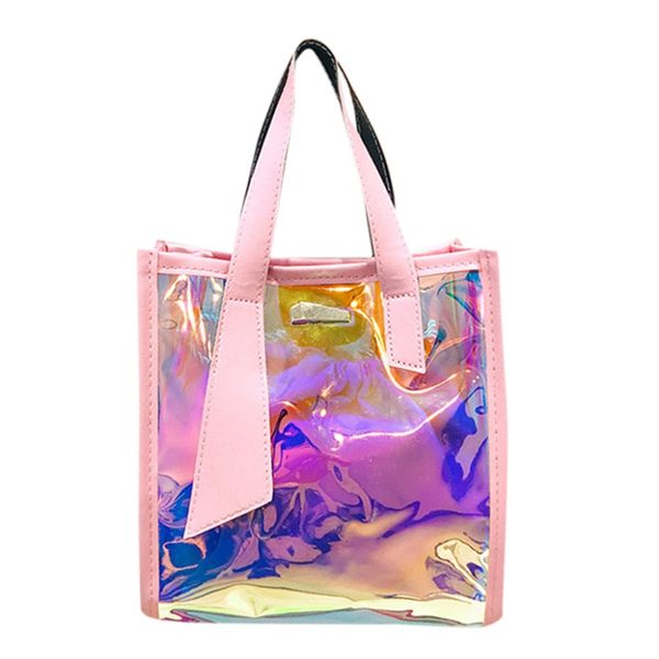 

holographic laser messenger bags jelly rainbow hologram transparent handbag for women composite bag ladies shoulder bag