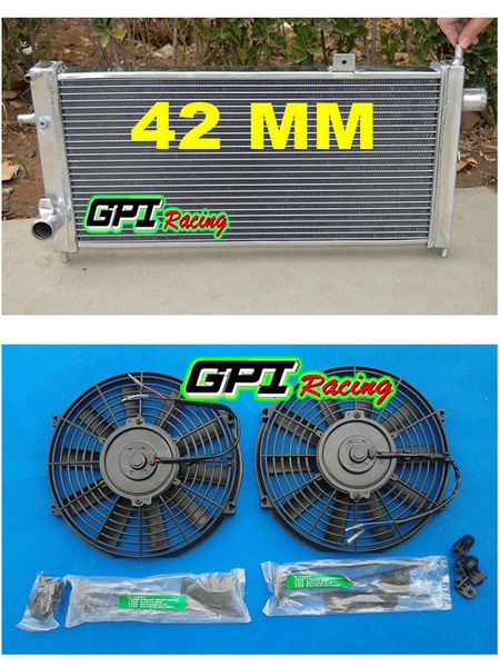 

gpi 2row for for vauxhall nova gte gsi 2.0 16v turbo alloy aluminum radiator +fan