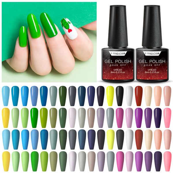 

t-tiao club 1 bottle 6ml gel nail polish pink green blue mixed color long lasting soak off uv gel varnish one-snail art, Red;pink