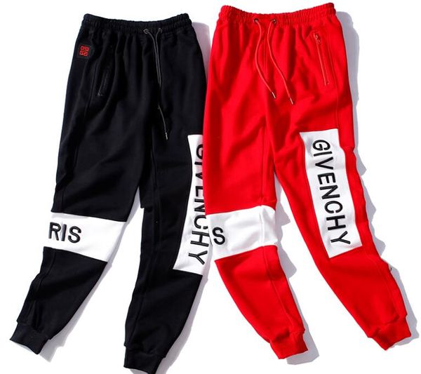

классический дизайн тренировочные штаны мужчины женщины sweatpants climbing спортивная одежда streetwear мода свободный прилив бренда бленда, Black