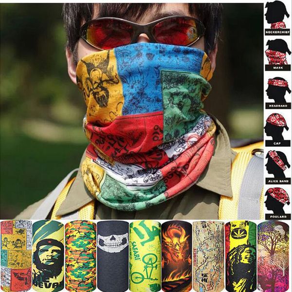 

outdoor climbing hiking cycling skiing fishing windproof uv protection camouflage bandana face mask neck scarves wraps headwear, Black