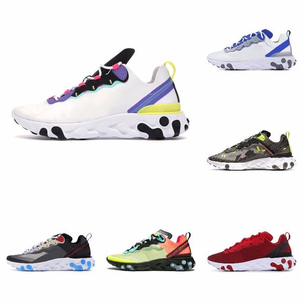 

new ashion react element running shoes fo men women light bone triple black royal solar team red mens trainers sports sneaker runner s#07098