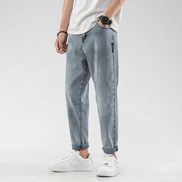 

iidossan японские harajuku джинсы мужчины классические повседневные брюки 2020 гетеросексуальных мужчин бегуны джинсы женщины fit тонкий str, Blue