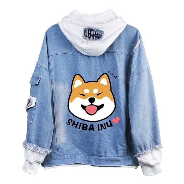 2019 Shiba Inu Kawaii Lovely Velvet Long Sleeved Hooded Plush Coat