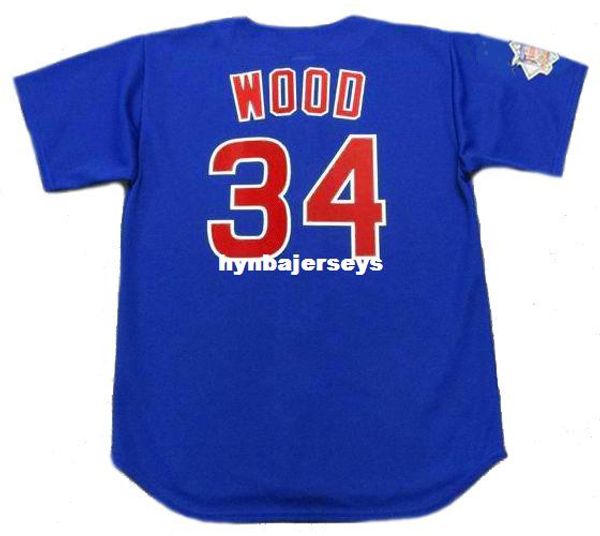 

custom kerry wood chicago stitched 2003 majestic vintage alternate baseball jersey retro mens jerseys shirt, Blue;black