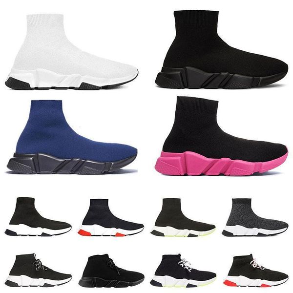

speed trainer knit socks shoes elastic sleeve sneakers knitted high black white slip-on triple s mens luxury designer sneakers casual shoes