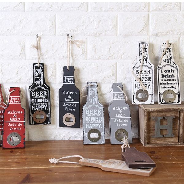 

wooden beer bottle opener home wall decoration vintage wood handcraft creative beer bottle opener home restaurant bar opener