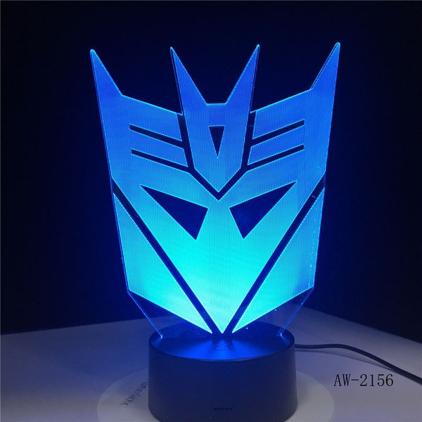 

3d optimus prime character boy gift transformers mask illusion desk table rgb led night light colorful lamparas lamp aw-2156