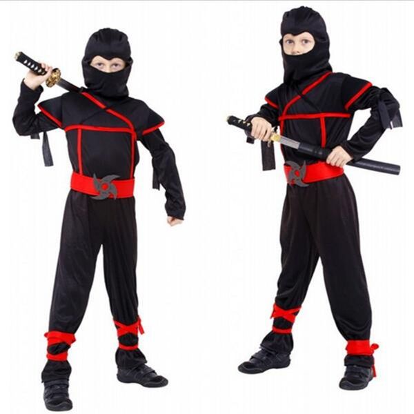 

classic halloween costumes cosplay costume martial arts ninja costumes for kids fancy party decorations supplies uniforms, Black;red