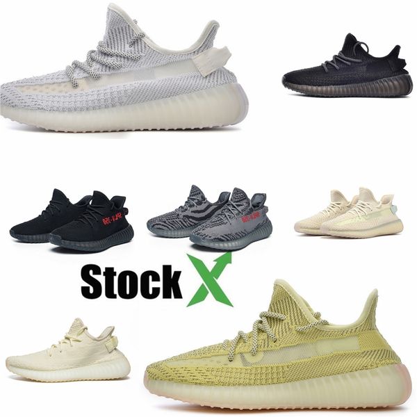 

2020 kanye west designer shoes cloud white blue citrin new v2 black static reflective white running shoes men women us 5 - 13 #dss576