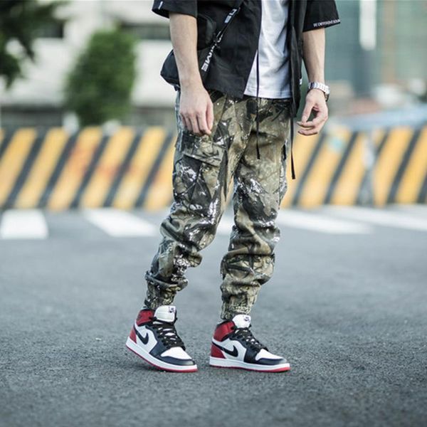 

duyou карманы cargo гарем камуфляжные штаны mens casual joggers багги tactical брюки harajuku streetwear хип-хоп моды swag, Black